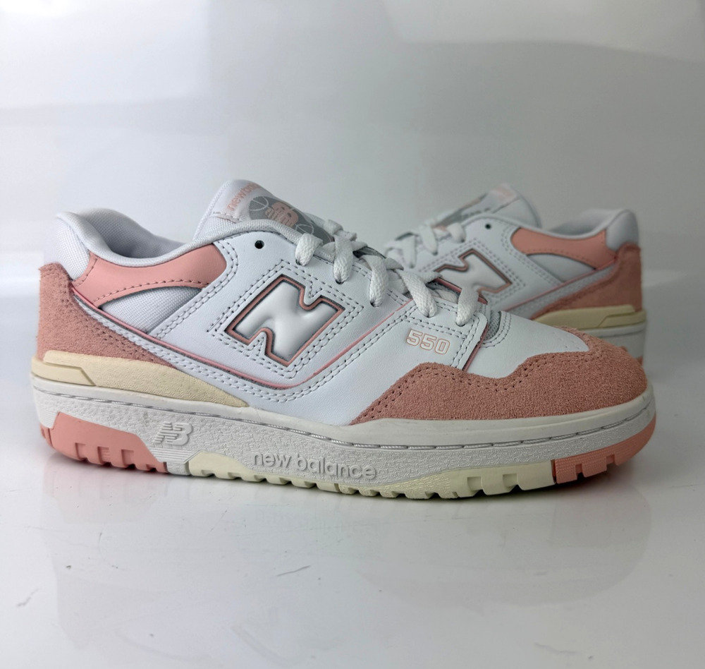 New Balance 550 Sneakers Kid's Size 6 White Pink Sea Salt GSB550CD New with Box